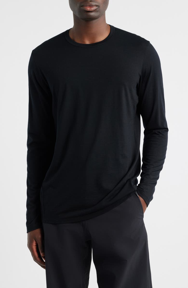 Arc'teryx Frame Long Sleeve Wool Blend T-Shirt, Main, color, Black