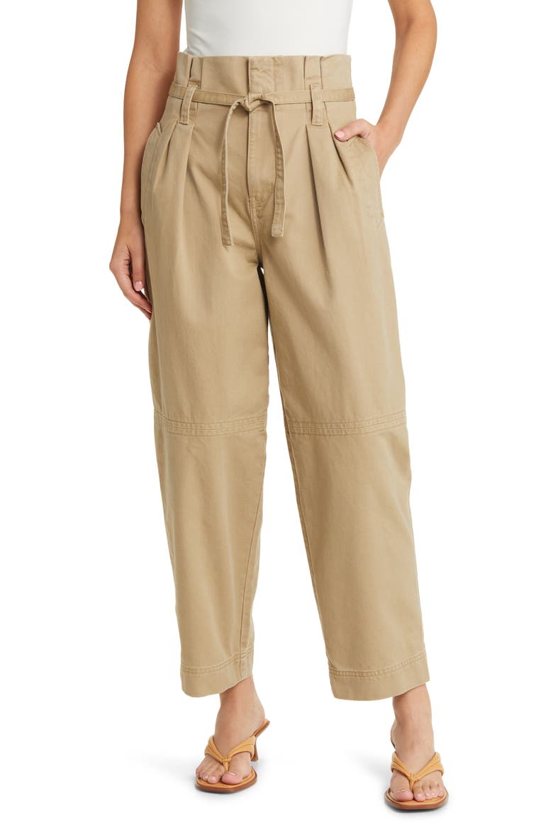 Paperbag Trench Trousers in (Re)generative Chino, Main, color, DRILL KHAKI