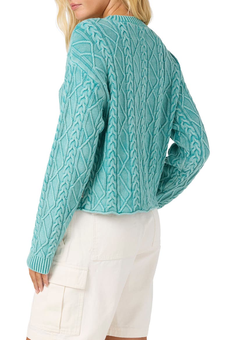 Misha Cable Knit Sweater, Alternate, color, AGATE GREEN