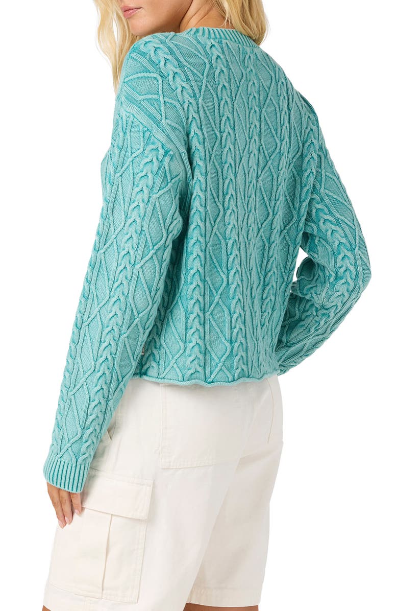 O'Neill Misha Cable Knit Sweater, Alternate, color, Agate Green