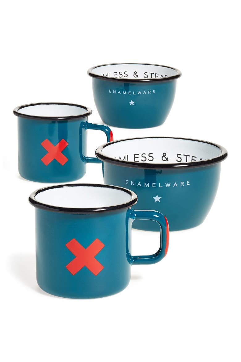 Best Made Co 'Seamless & Steadfast' Enamelware Cups, Bowls & Plates, Alternate, color, BLUE