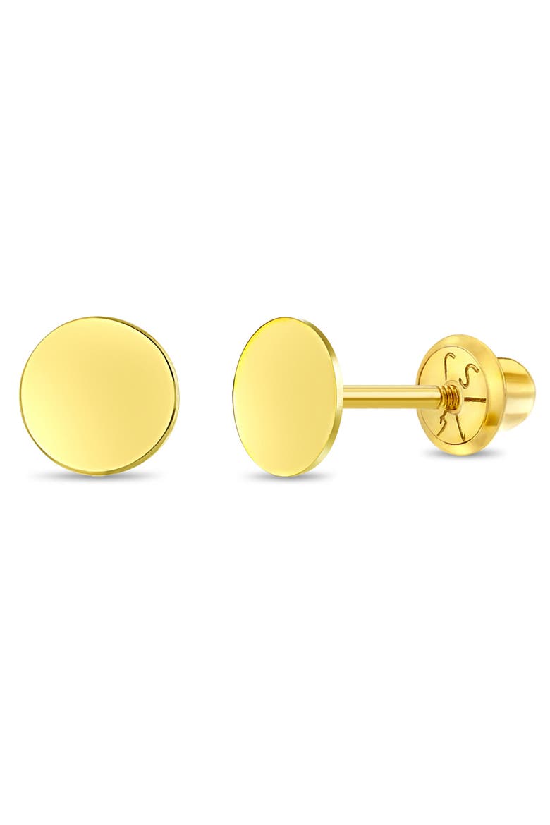 14k Round Engravable Earrings, Main, color, Gold