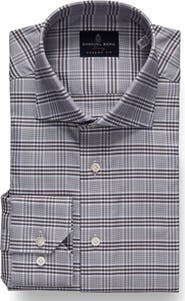 Emanuel Berg Modern Fit Plaid Natural Stretch Yoga Twill Dress Shirt