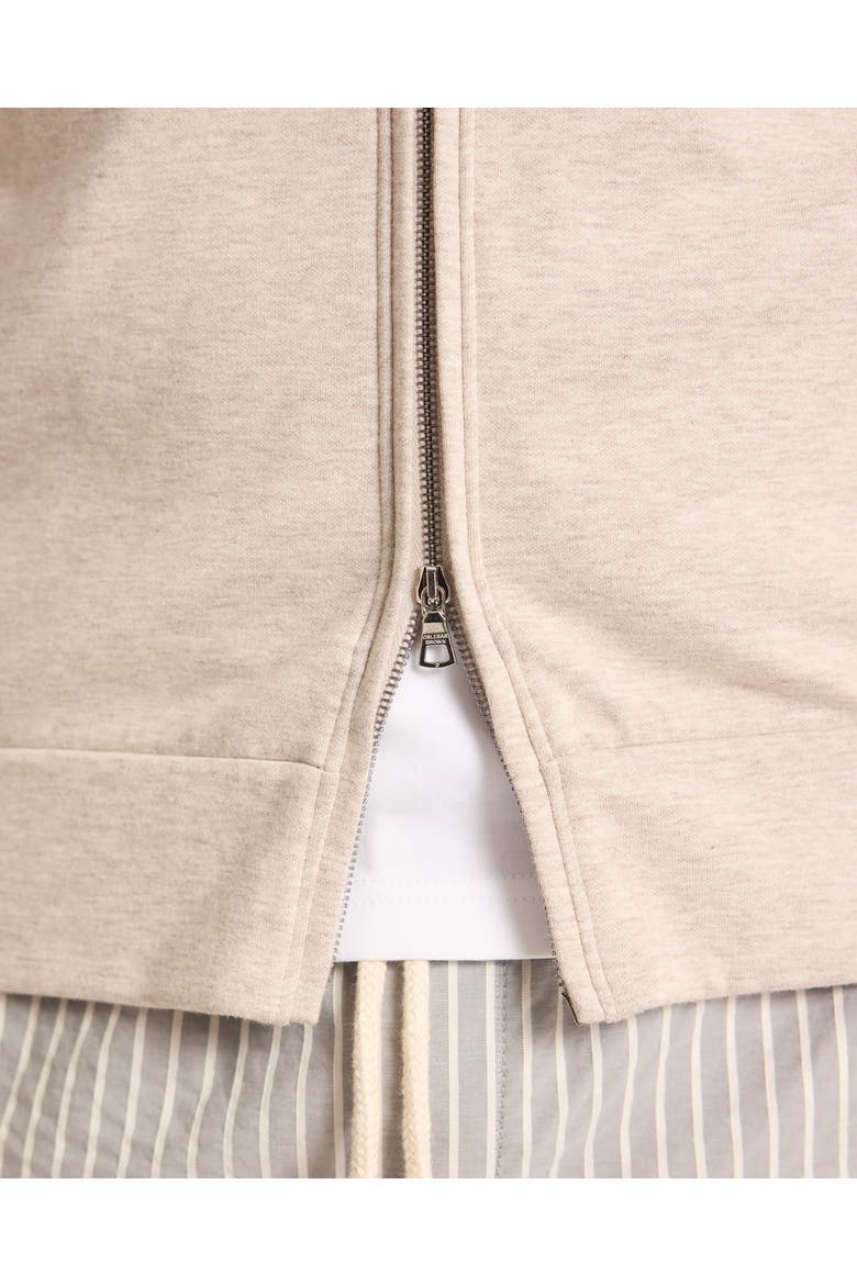 Mathers Cashmere Classic Fit Cashmere Blend Zip Through Hoodie, Alternate, color, BISCUIT MELANGE