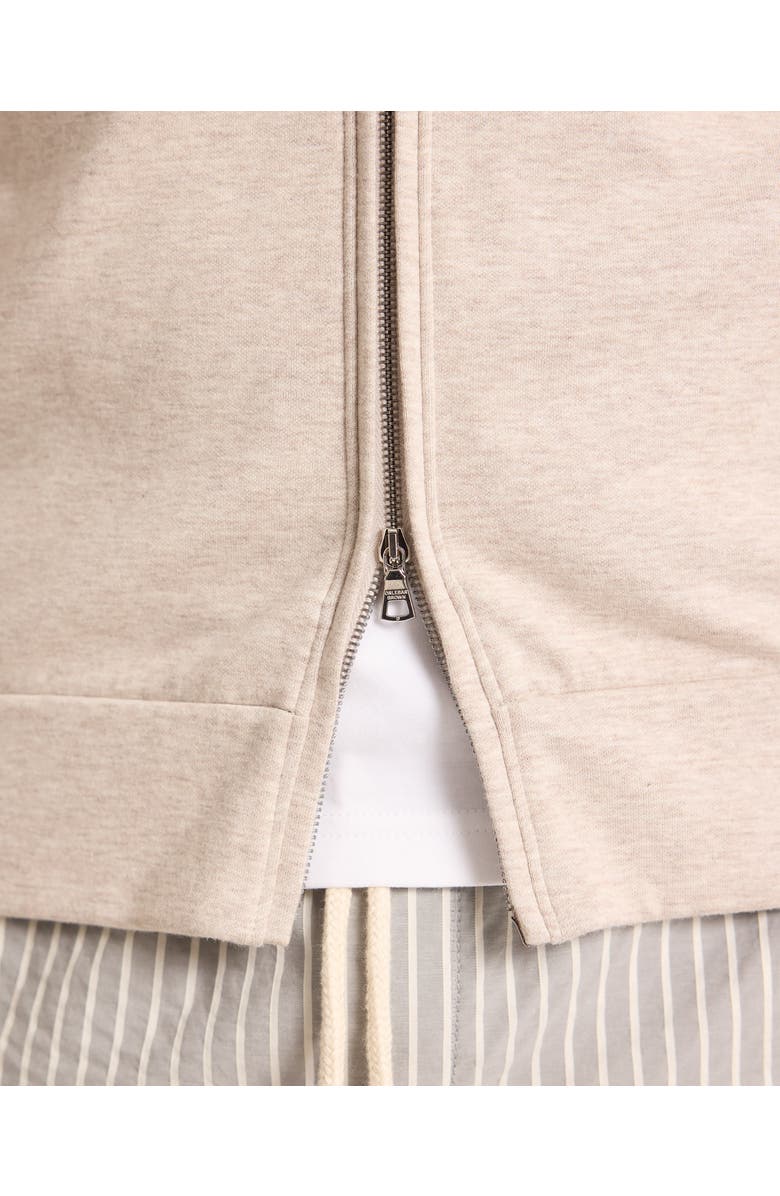 Orlebar Brown Mathers Cashmere Classic Fit Cashmere Blend Zip Through Hoodie, Alternate, color, Biscuit Melange
