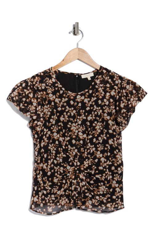 Parker Pucker Sleeve Top In Black