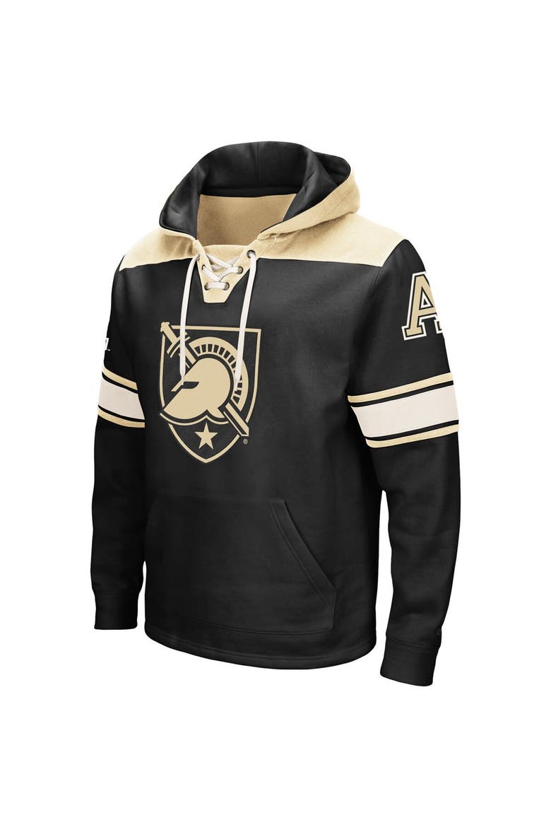 Men's Colosseum Black Army Black Knights 2.0 Lace-Up Pullover Hoodie, Alternate, color, Black