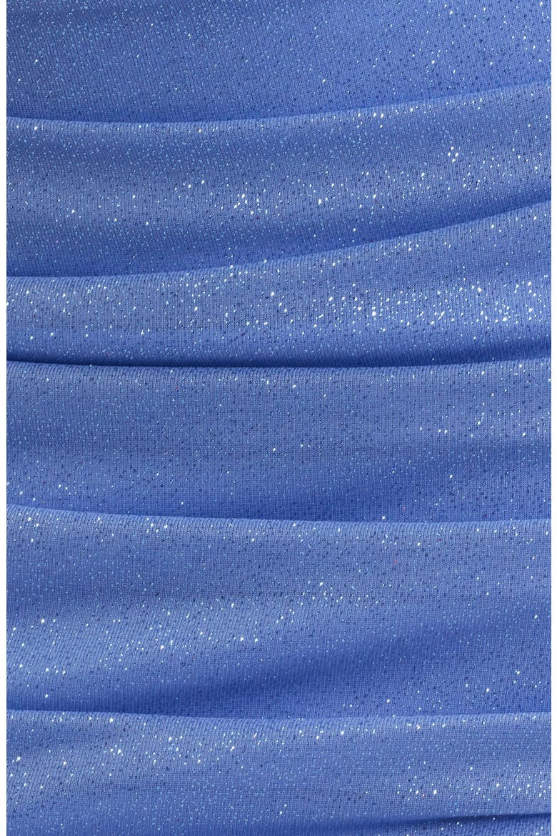 Glitter Ruched Lace Back Body-Con Dress, Alternate, color, PERIWINKLE