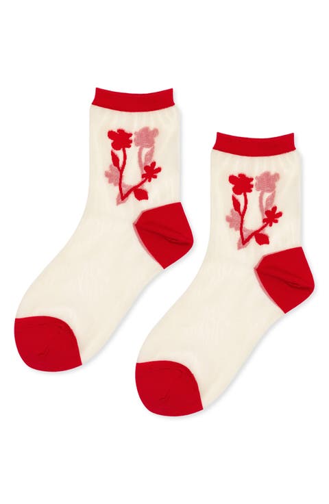 Shadowplay Sheer Quarter Socks