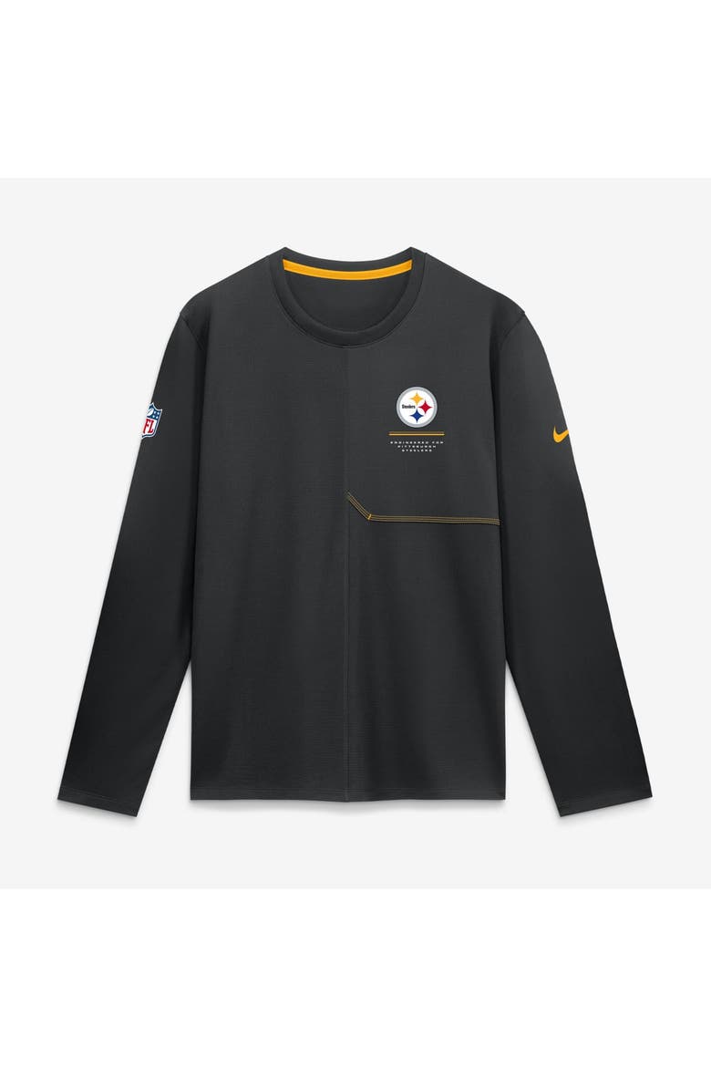 Men's Nike  Black Pittsburgh Steelers Sideline Coaches UV Dri-FIT Long Sleeve Shirt, Main, color, Black