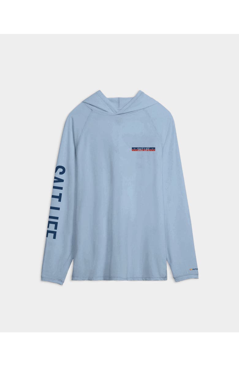 Salt Life Tuna Tournament Performance Hoodie, Main, color, Glacial Blue Heather