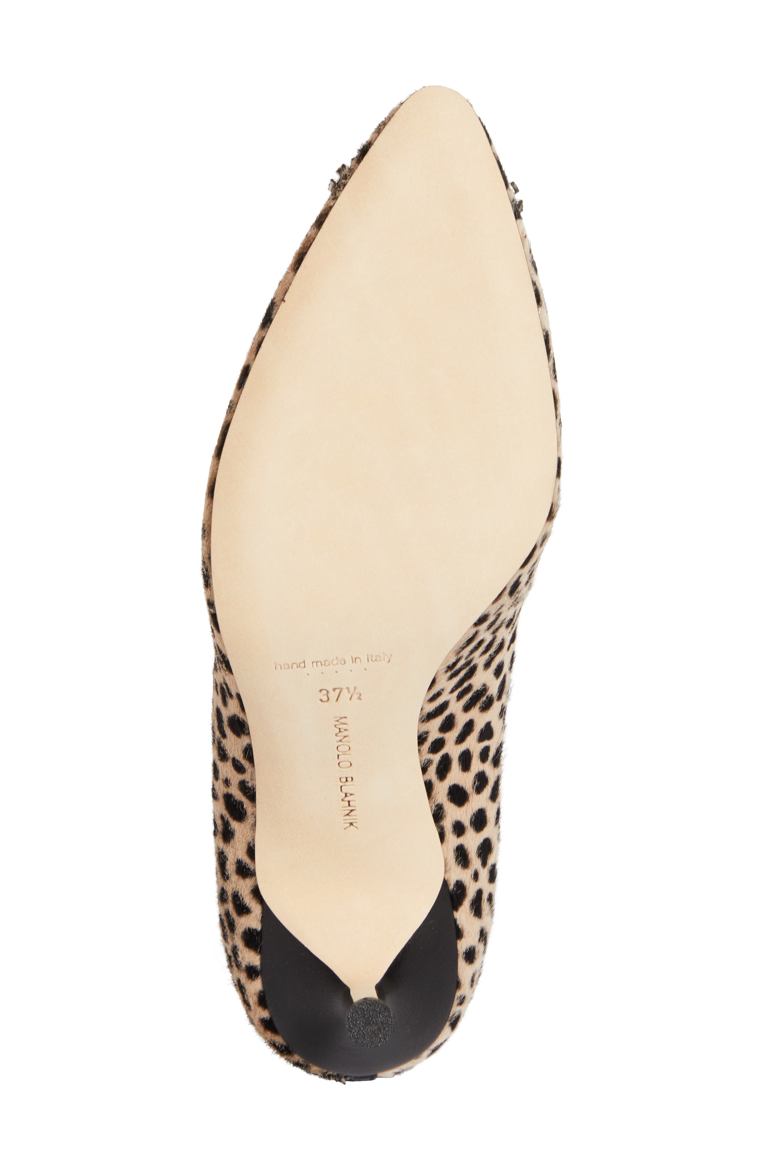 Manolo Blahnik Hangisi Genuine Calf Hair Pump, Alternate, color, Beige/Black Print Calf Hair