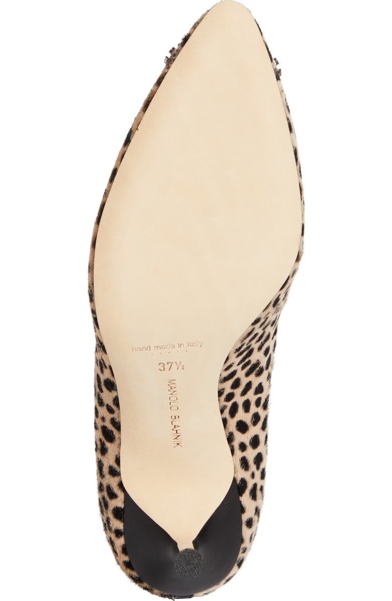 Manolo Blahnik Hangisi Genuine Calf Hair Pump, Alternate, color, Beige/Black Print Calf Hair
