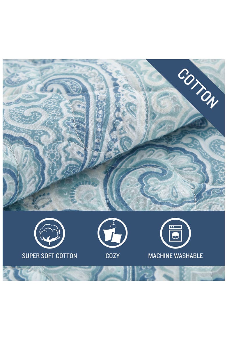 Turtle Cove Cotton Quilt & Sham Set, Alternate, color, CARIBBEAN BLUE