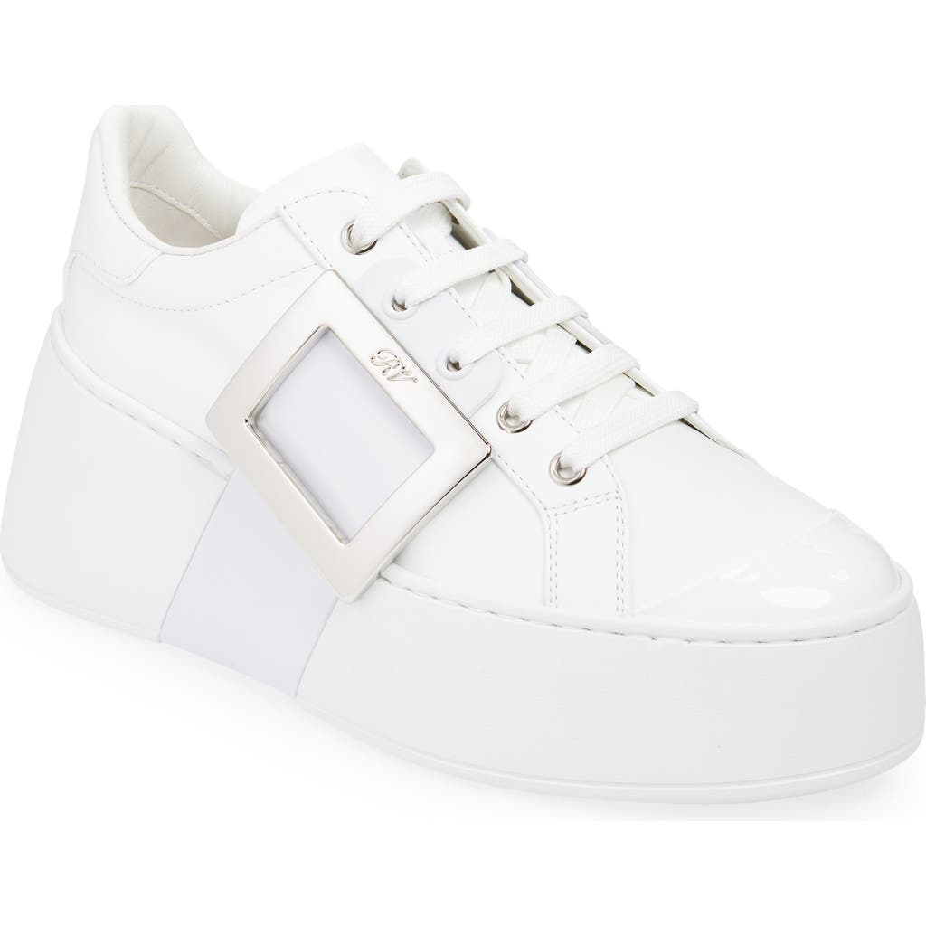Roger Vivier Viv Skate Platform Sneaker in Bianco at Nordstrom, Size 38