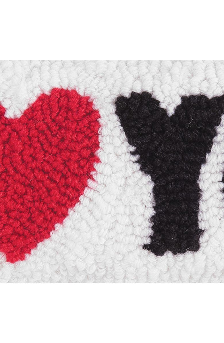 C&F Home "I Heart You" Mini Hooked White Valentine's Day Accent Pillow 6" x 12", Alternate, color, White