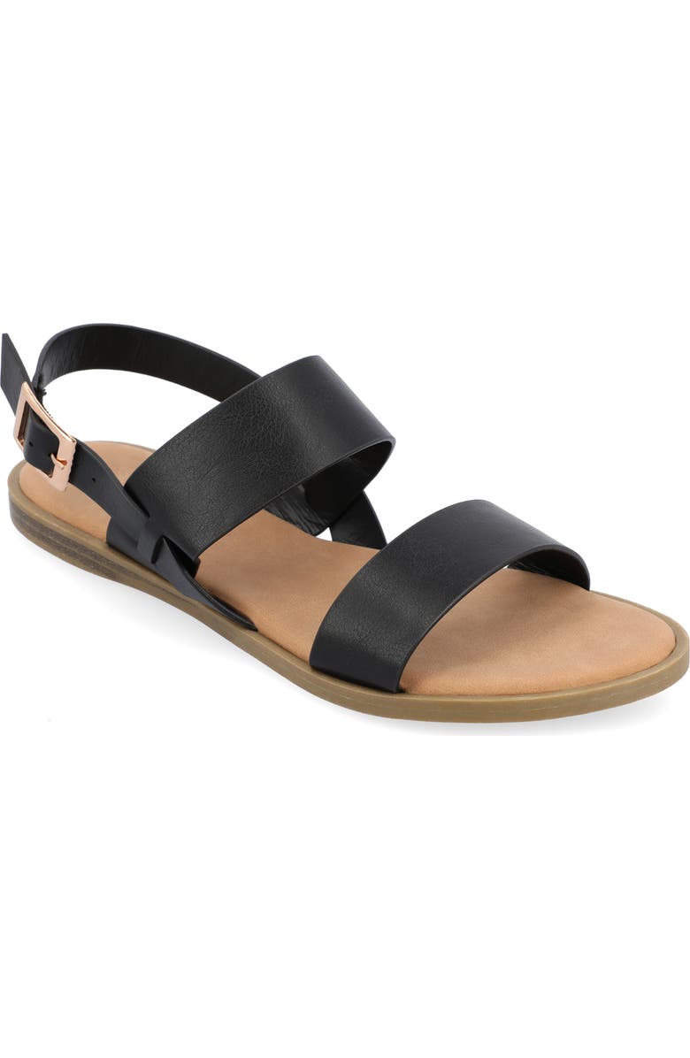 Journee Collection Lavine Sandal - Wide Width, Main, color, Black