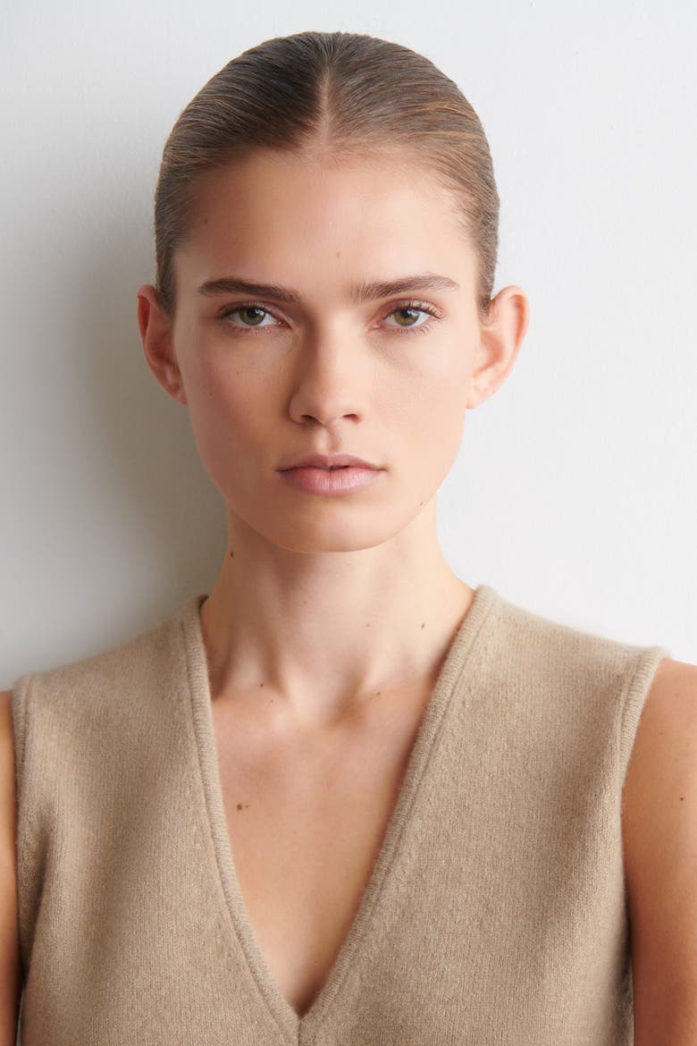 Wool V-Neck Tunic Vest, Alternate, color, BEIGE MÉLANGE