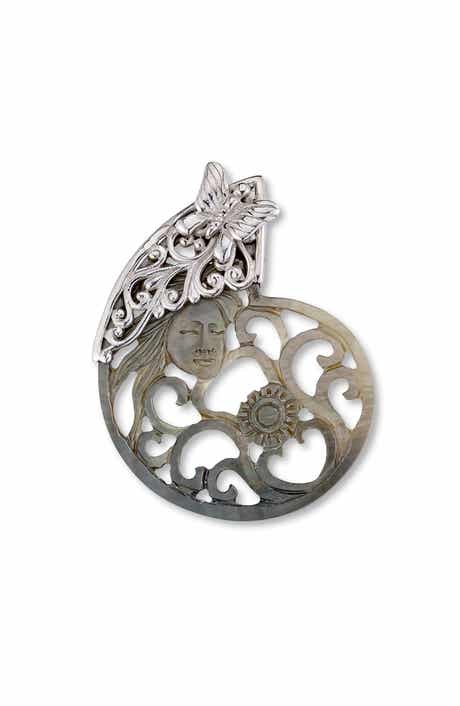 SAMUEL B. Sterling Silver & Shell Goddess Pendant
