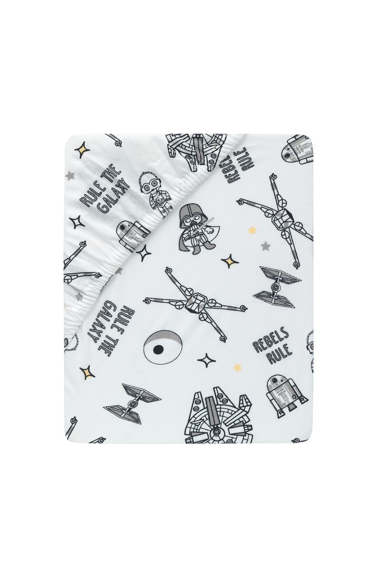 Lambs & Ivy Star Wars Signature Rebels Rule Cotton Fitted Crib/Toddler Sheet, Alternate, color, Black Multi