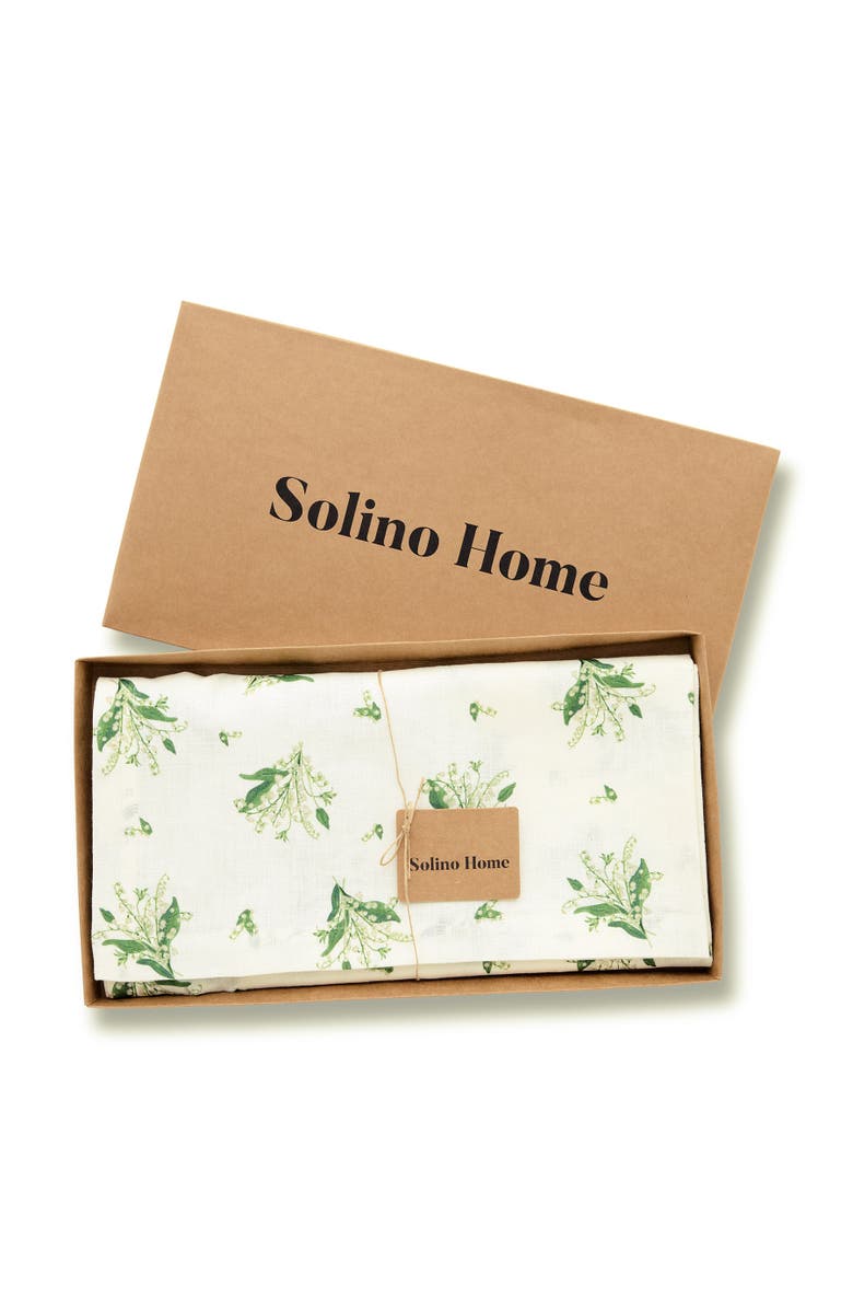 Solino Home Linen Table Throw - Lily of the Valley, 52" x 52", 52" x 52", Alternate, color, 