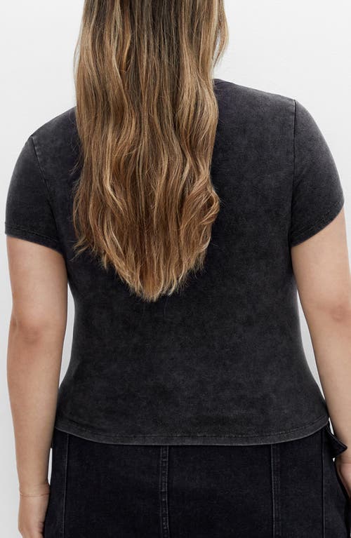 City Chic Wild & Free Crop Graphic Baby Tee In Black