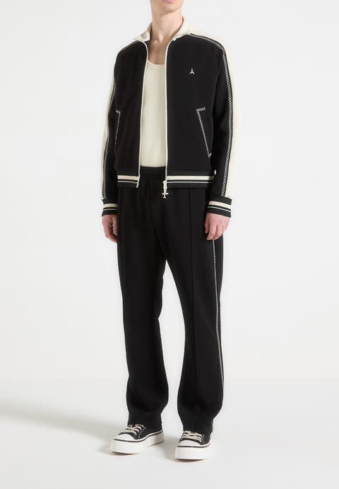 Tristan Contrast Whipstitch Raglan Track Jacket