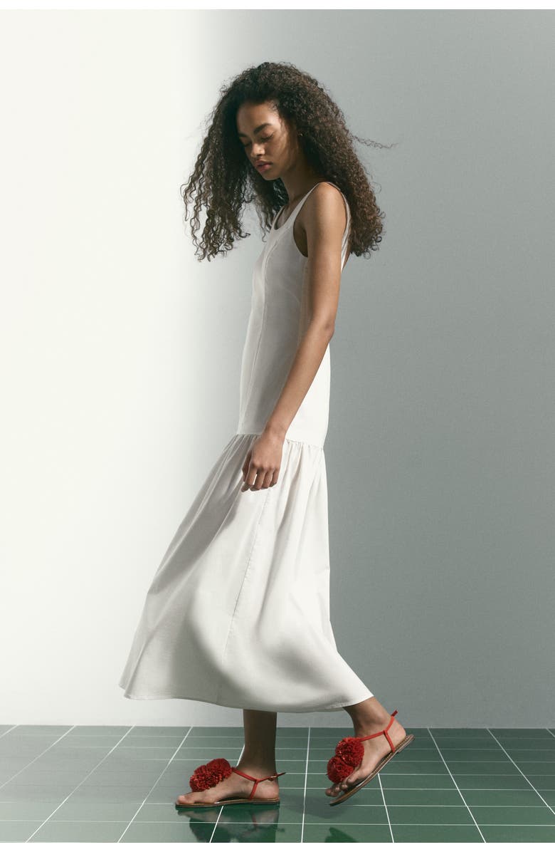 H&M Flared-skirt Low-back Dress, Alternate, color, White
