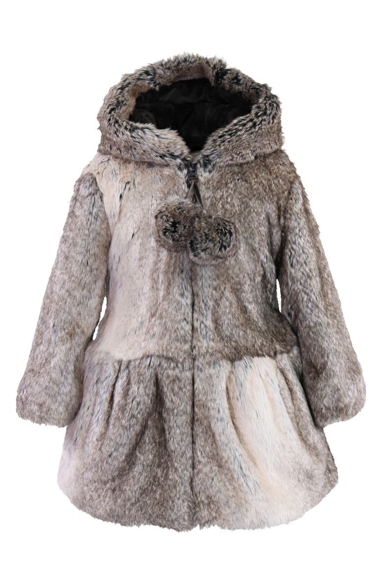 Widgeon Hooded Faux Fur Coat, Main, color, 