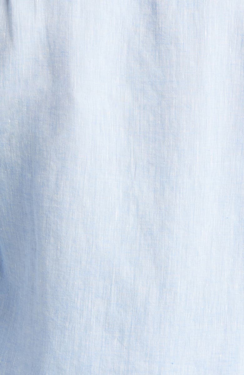 Scott Barber Linen Band Collar Button-Up Shirt, Alternate, color,