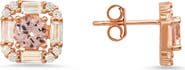 Queen Jewels Sterling Silver Cubic Zirconia Square Stud Earrings