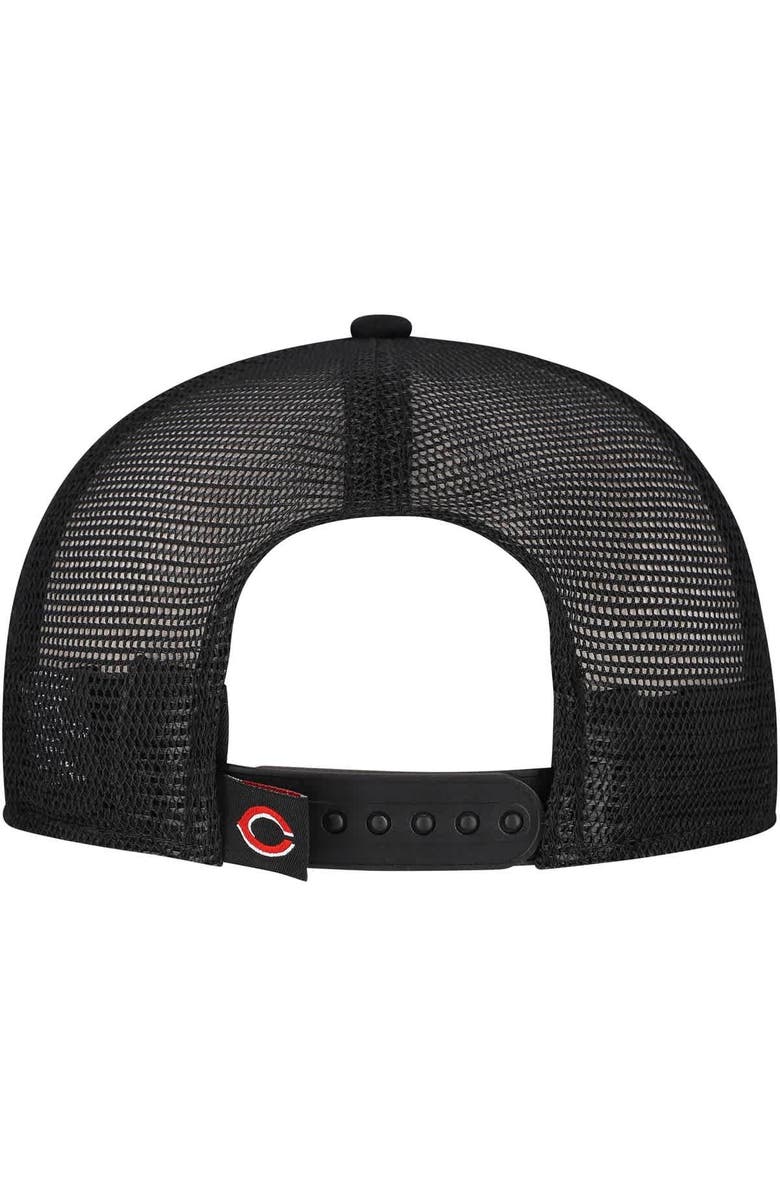New Era Men's New Era Black Cincinnati Reds Retro Bold A-Frame Trucker 9FORTY Adjustable Hat, Alternate, color, Black
