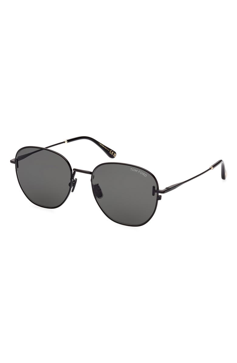 TOM FORD Round 56mm Sunglasses, Alternate, color,