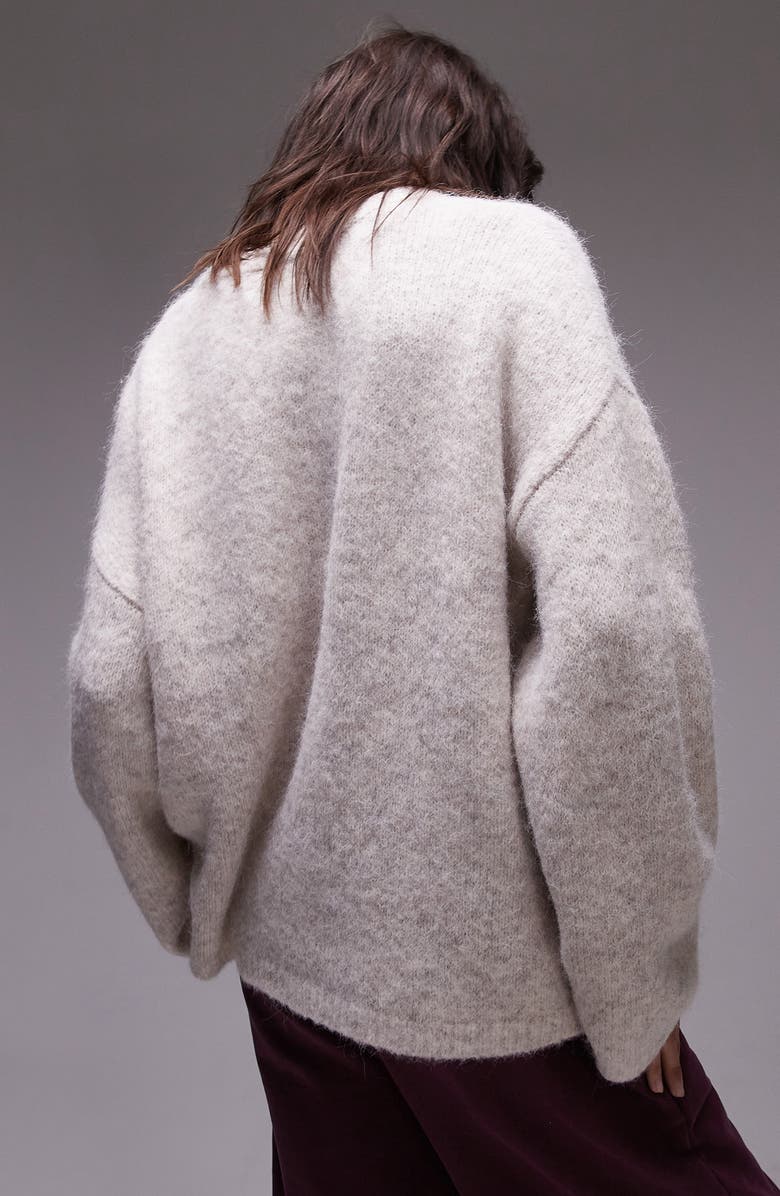 Topshop Oversize Boxy Fluffy Sweater, Alternate, color,