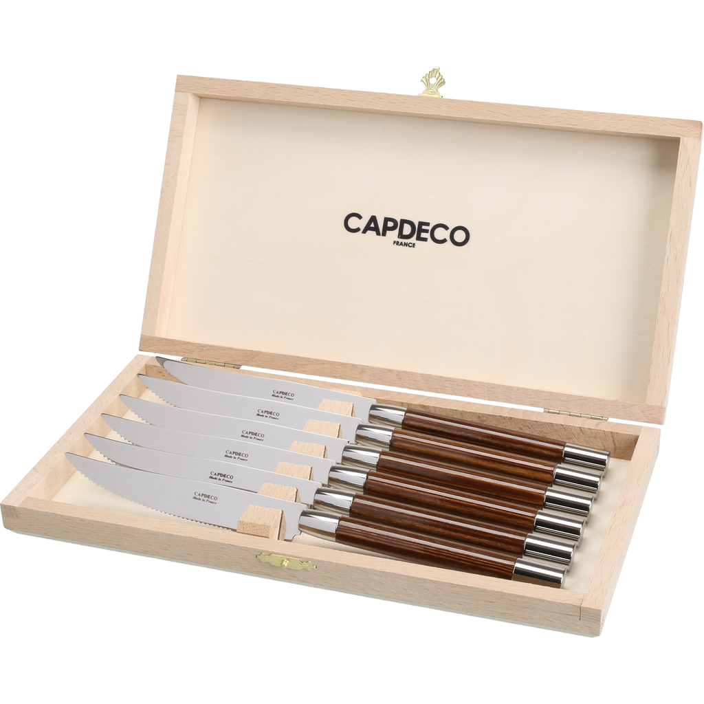 CAPDECO Conty - Box of 6 Steak Knives in Natural Wood  product