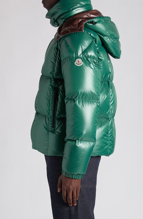 Moncler Parana Down Jacket With Removable Hood In Green