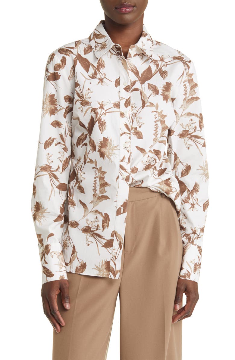 Nordstrom Signature Floral Cotton Shirt, Main, color, 