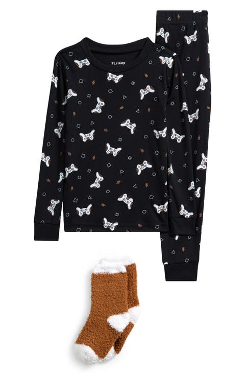 Kids' Fitted Two-Piece Pajamas & Socks Set (Little Kid)