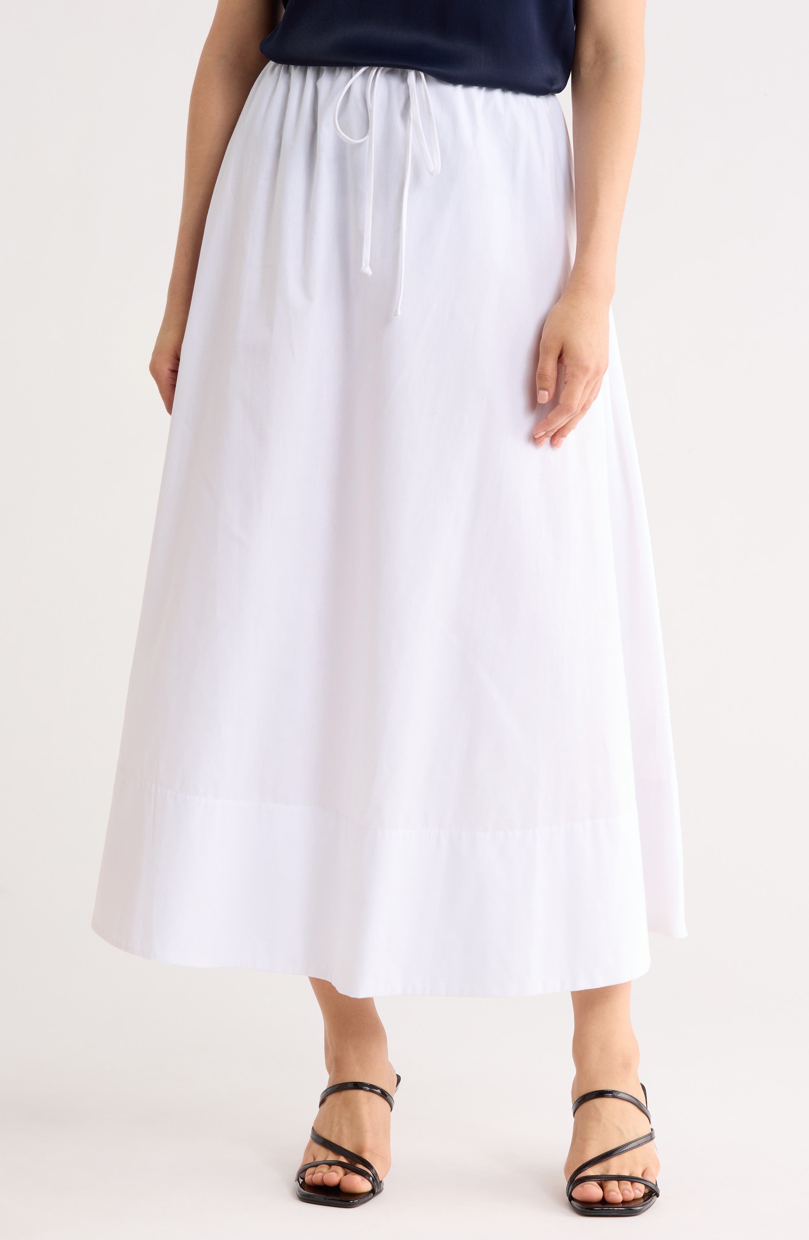 Renee C Cotton Poplin Maxi Skirt