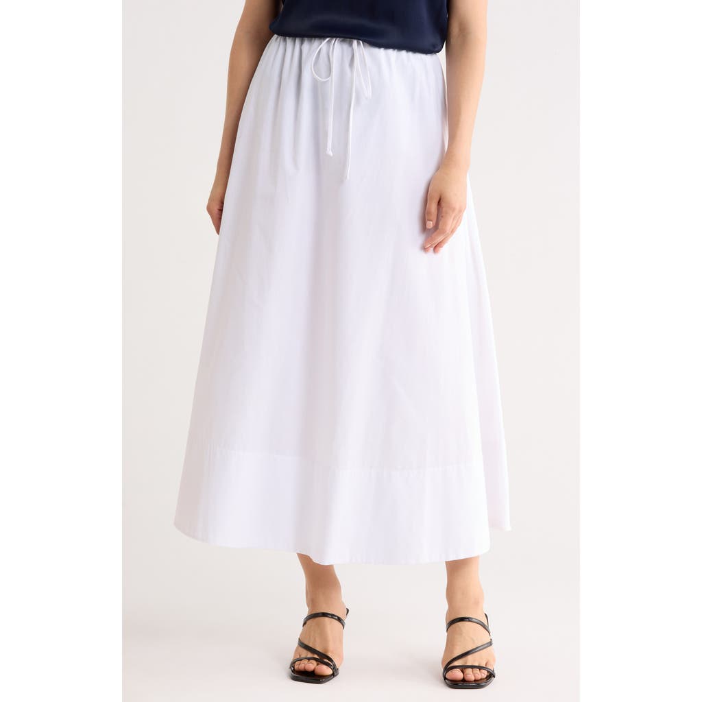 Renee C Cotton Poplin Maxi Skirt in Off White at Nordstrom Rack, Size X-Large