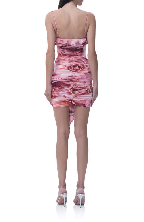 Afrm Mackie Allover Print Minidress In Pink