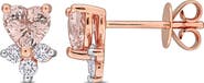 Julianna B. Pink Sapphire & Diamond Stud Earrings 14K