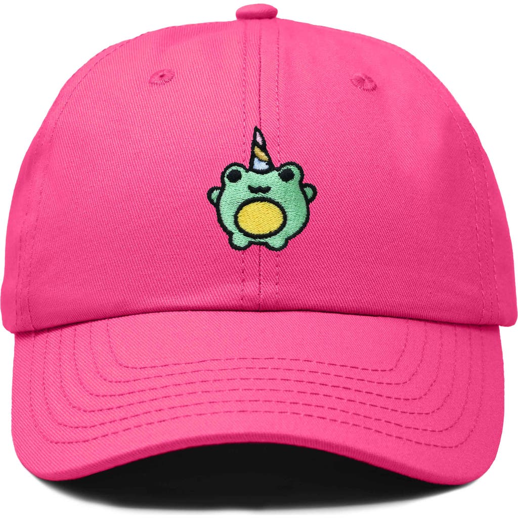 Dalix Froggy Unicorn Embroidered Cap In Hot Pink