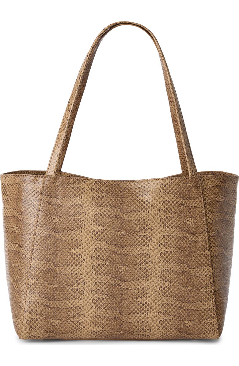 Brahmin Mona Croc Embossed Leather Tote, Alternate, color, Light Pecan
