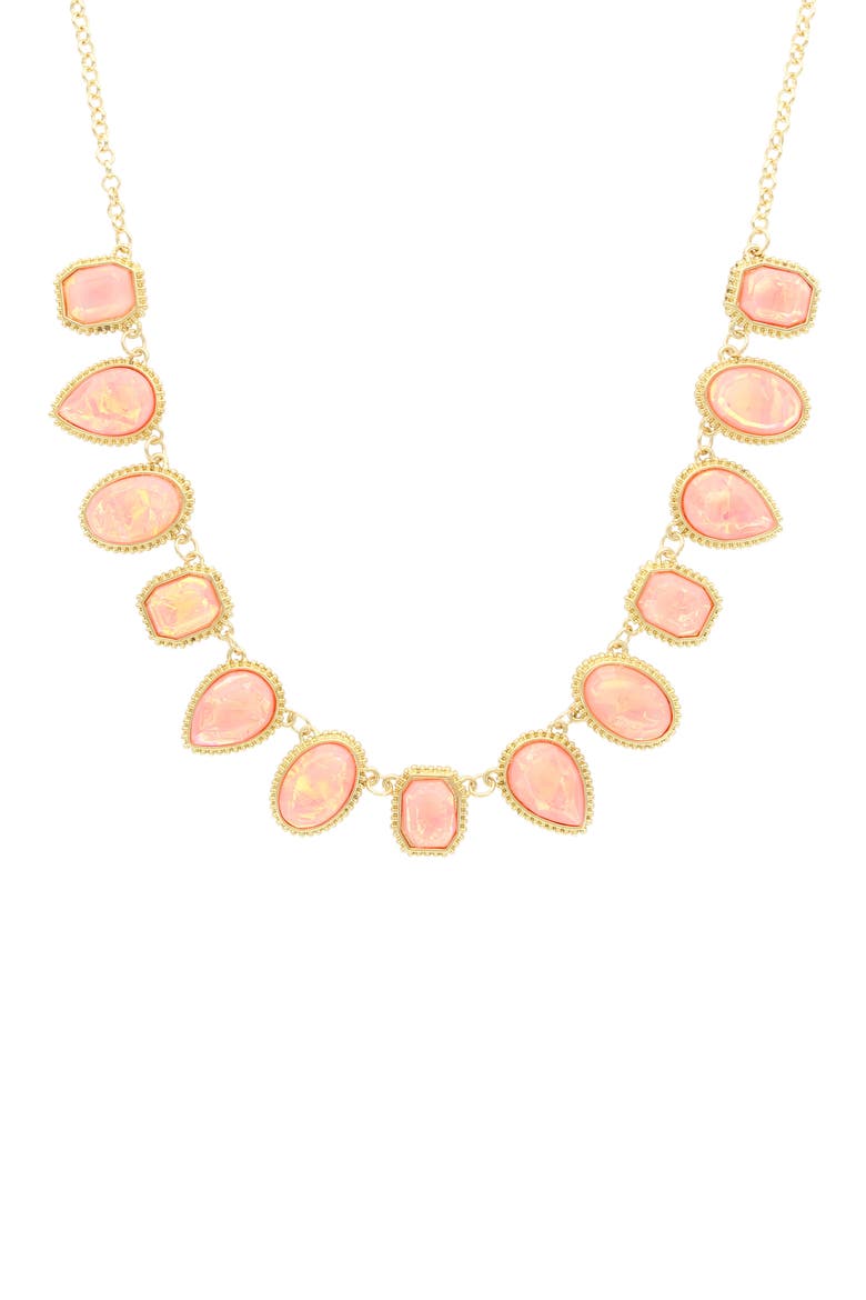 Galaxy Stone Collar Necklace, Main, color, GOLD / PEACH