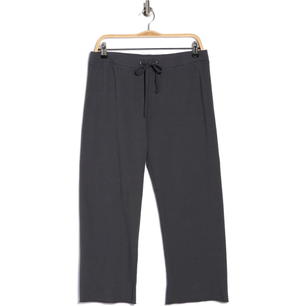 James Perse French Terry Raw Edge Sweatpants In Black