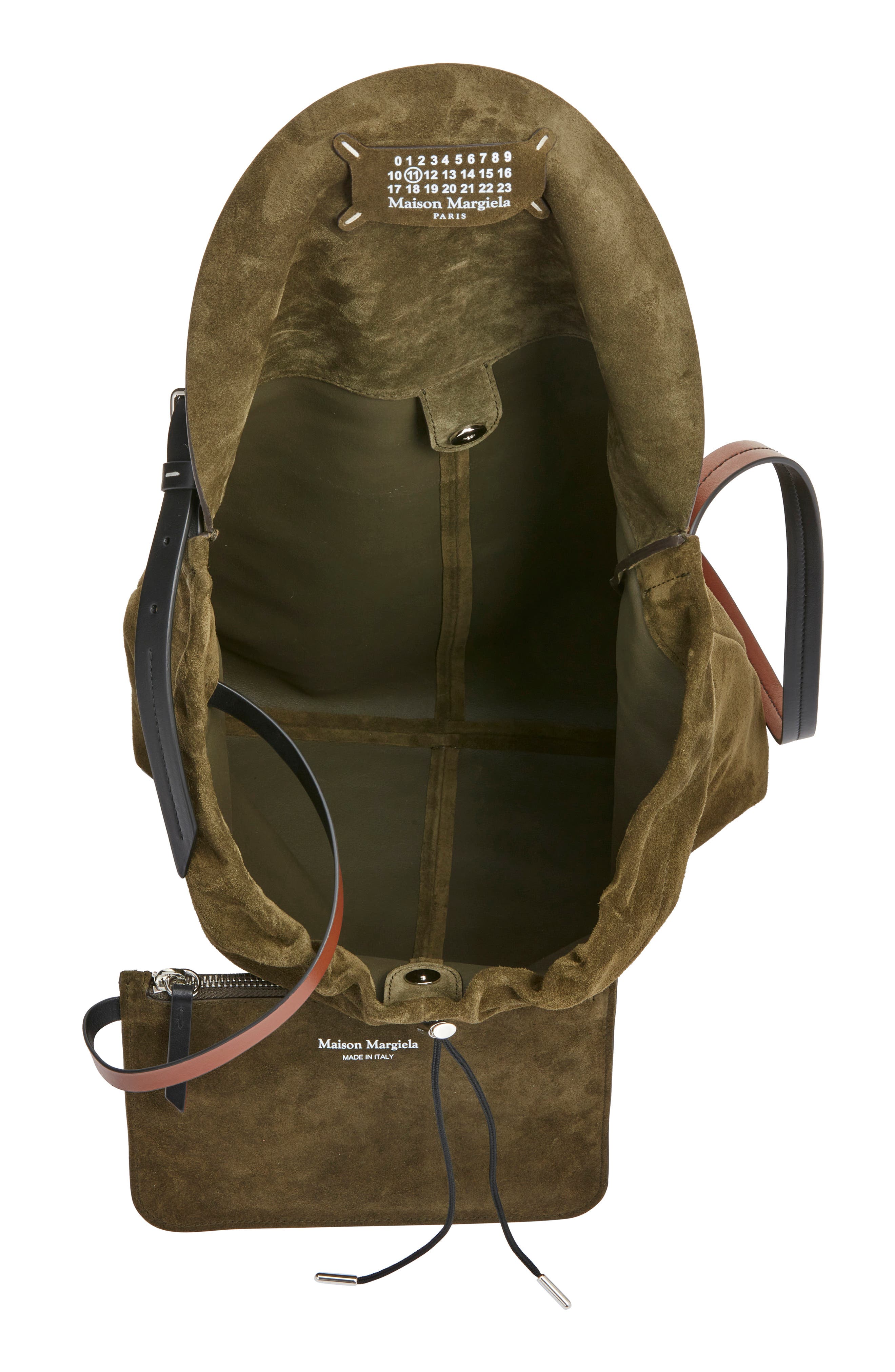 Maison Margiela Small Drawstring Suede Hobo Bag, Alternate, color, 