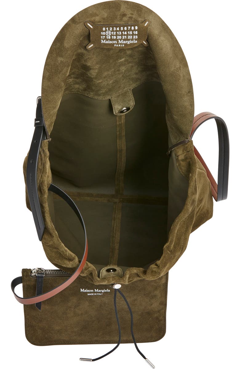 Maison Margiela Small Drawstring Suede Hobo Bag, Alternate, color,