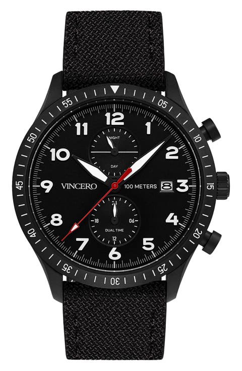 Altitude Chronograph Fabric Strap Watch, 43mm