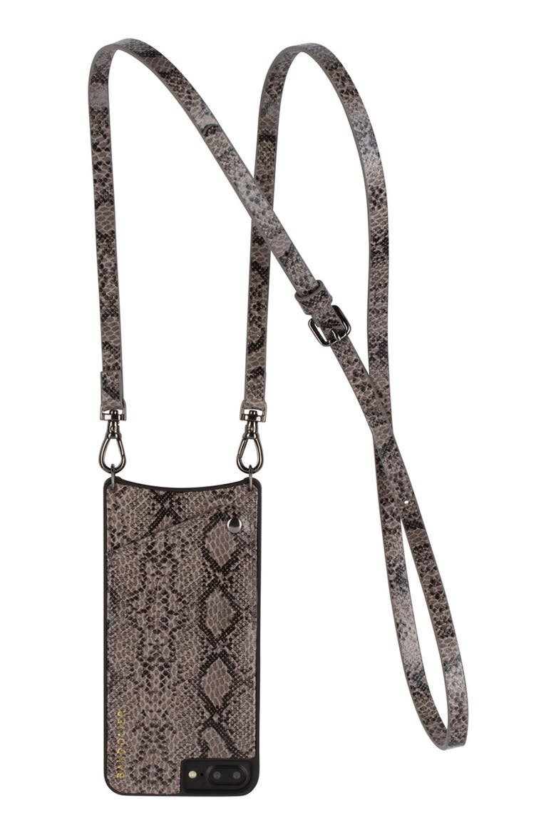 Cynthia iPhone 6/7 & 6/7 Plus Crossbody Case, Main, color, GREY/ PEWTER